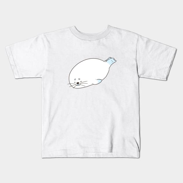 Sleepy Seal Pup Kids T-Shirt by You Miichi